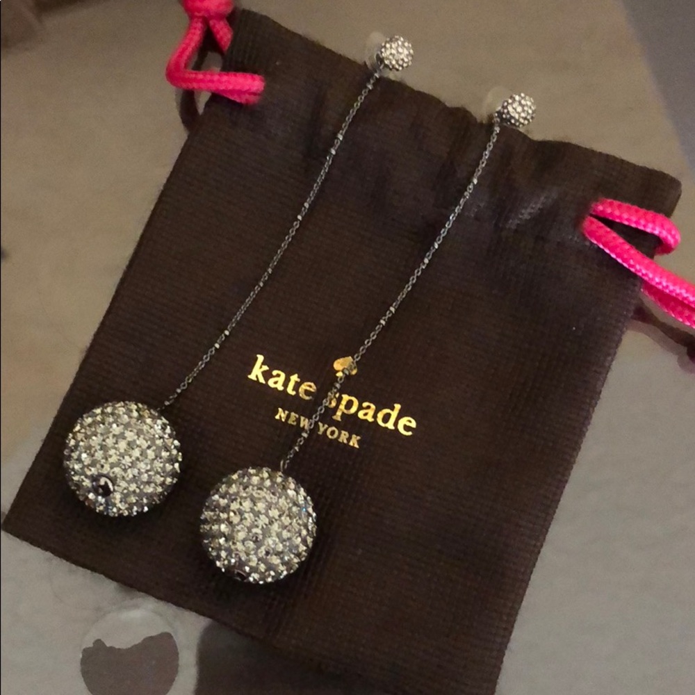Kate Spade Shine On Pave Earrings in black